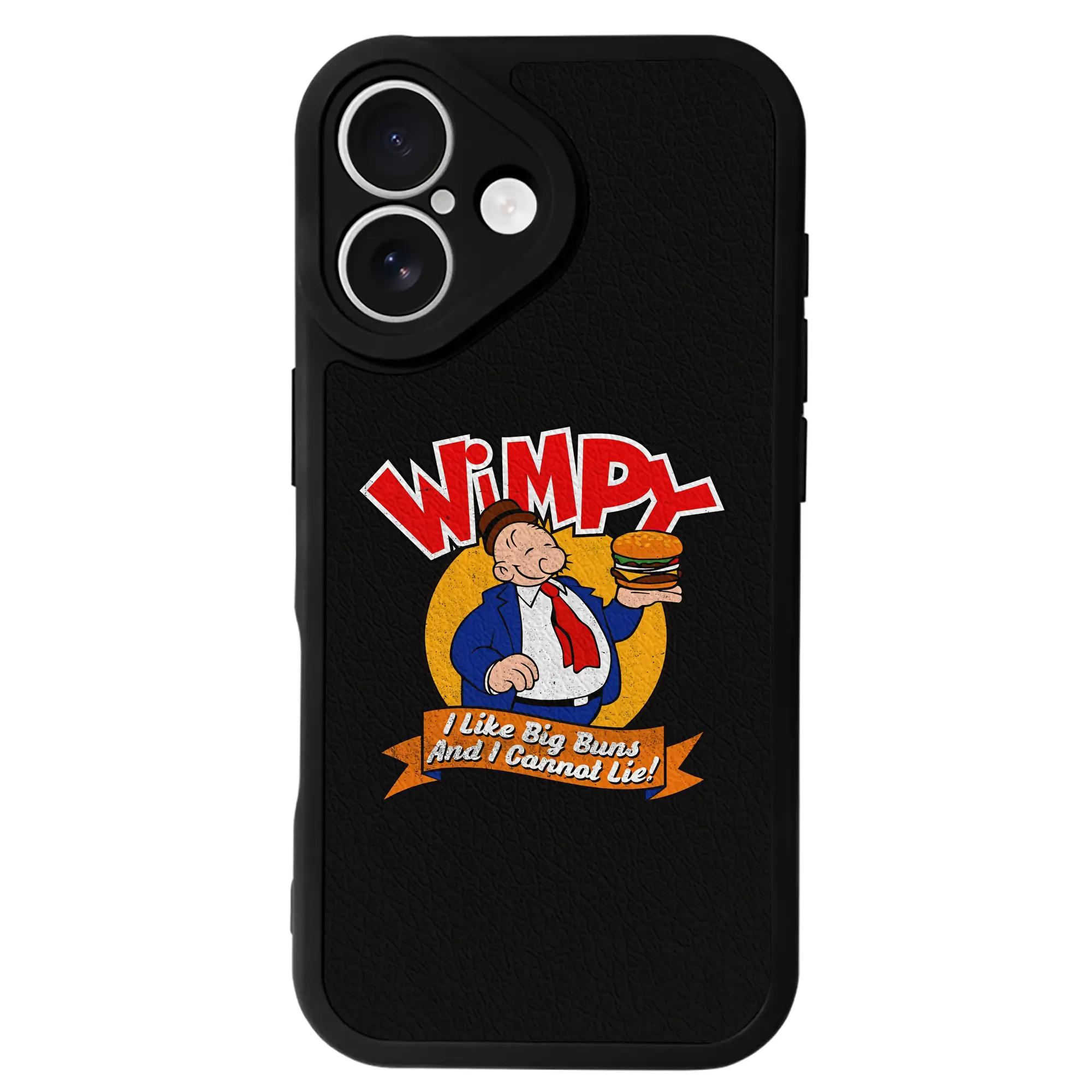 ポパイ グッズ ウィンピー - IPhone 16シリーズ対応 ・ シリコンスマホケース ・ レザー調 ・ 高精度フィット ・ 耐衝撃 ・ ワイヤレス充電対応 ・ 精密カット